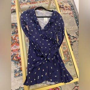 Urban outfitters blue floral wrap dress size Xs